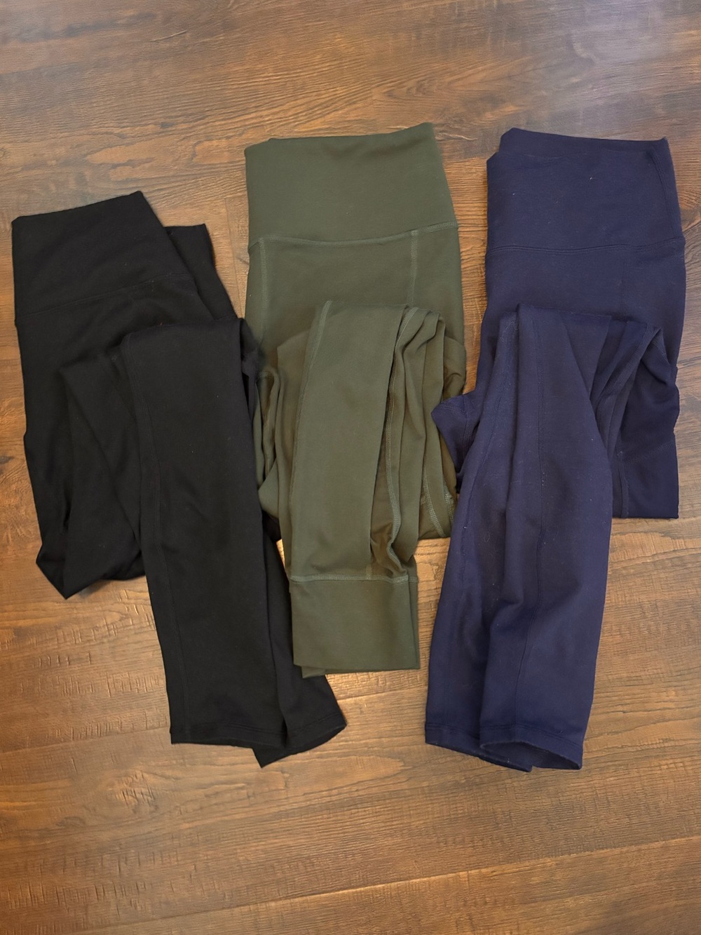 Fabletics Women's Leggings Trio - Black, Olive, Navy